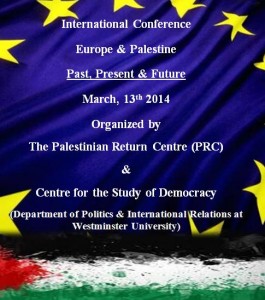 Int. Conference Europe and Palestine: Past Disappointments & Future Hopes