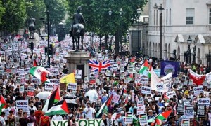 Tens of thousands gather for Gaza protest in London