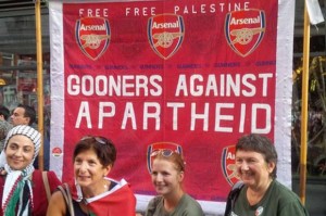 Arsenal fans join pro-Palestine protest in west London as Middle East conflict intensifies